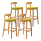 Scandinavian Rubberwood Home Stool Matte Finish Upholstered Footrest Barstool Light Green 4 Piece Set Clearhalo 'Bar Furniture' 'Bar Stools' 'bar_stools' 'furn' 'furn_bar_stools' 'Furniture' 'furniture_bar_stools' 'Kitchen & Dining Furniture' 4759297