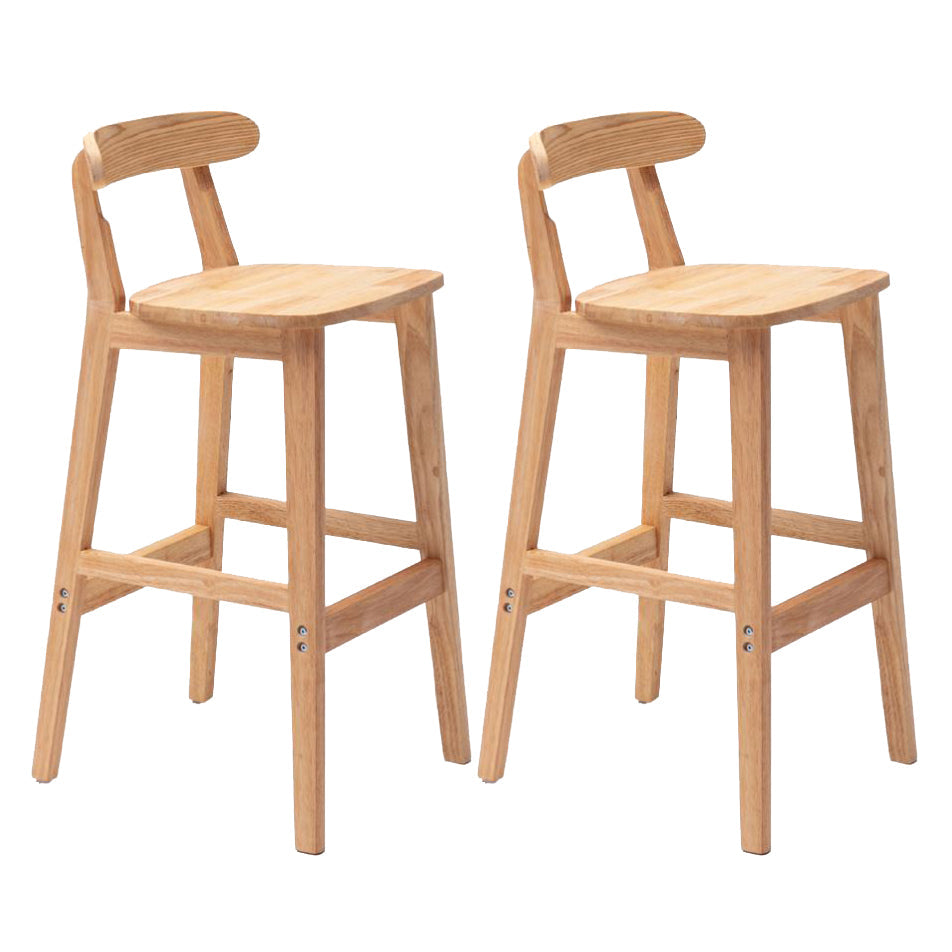 Scandinavian Rubberwood Home Stool Matte Finish Upholstered Footrest Barstool Wood 2 Piece Set Clearhalo 'Bar Furniture' 'Bar Stools' 'bar_stools' 'furn' 'furn_bar_stools' 'Furniture' 'furniture_bar_stools' 'Kitchen & Dining Furniture' 4759299