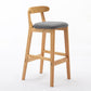 Scandinavian Rubberwood Home Stool Matte Finish Upholstered Footrest Barstool Smoke Gray 1 Piece Clearhalo 'Bar Furniture' 'Bar Stools' 'bar_stools' 'furn' 'furn_bar_stools' 'Furniture' 'furniture_bar_stools' 'Kitchen & Dining Furniture' 4759304