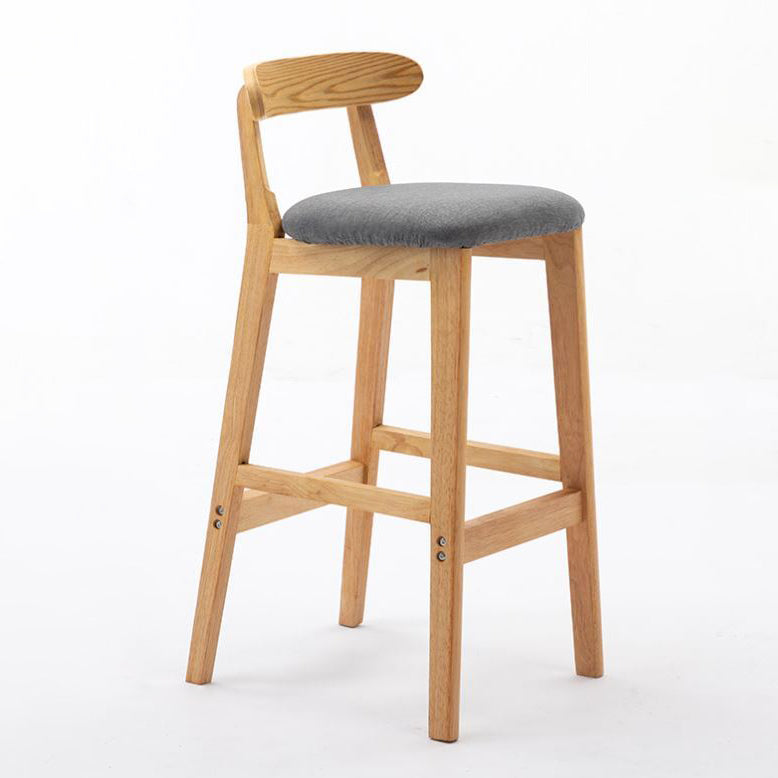 Scandinavian Rubberwood Home Stool Matte Finish Upholstered Footrest Barstool Smoke Gray 1 Piece Clearhalo 'Bar Furniture' 'Bar Stools' 'bar_stools' 'furn' 'furn_bar_stools' 'Furniture' 'furniture_bar_stools' 'Kitchen & Dining Furniture' 4759304