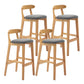 Scandinavian Rubberwood Home Stool Matte Finish Upholstered Footrest Barstool Smoke Gray 4 Piece Set Clearhalo 'Bar Furniture' 'Bar Stools' 'bar_stools' 'furn' 'furn_bar_stools' 'Furniture' 'furniture_bar_stools' 'Kitchen & Dining Furniture' 4759306