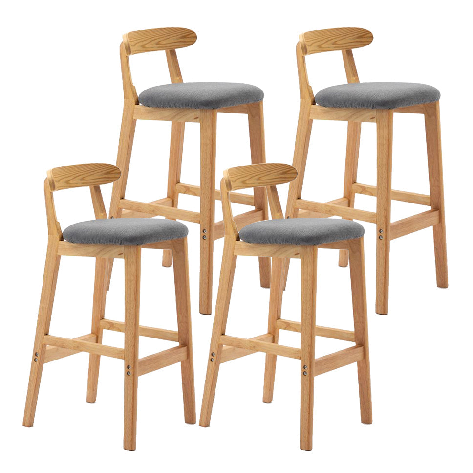 Scandinavian Rubberwood Home Stool Matte Finish Upholstered Footrest Barstool Smoke Gray 4 Piece Set Clearhalo 'Bar Furniture' 'Bar Stools' 'bar_stools' 'furn' 'furn_bar_stools' 'Furniture' 'furniture_bar_stools' 'Kitchen & Dining Furniture' 4759306
