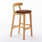 Scandinavian Rubberwood Home Stool Matte Finish Upholstered Footrest Barstool Coffee 1 Piece Clearhalo 'Bar Furniture' 'Bar Stools' 'bar_stools' 'furn' 'furn_bar_stools' 'Furniture' 'furniture_bar_stools' 'Kitchen & Dining Furniture' 4759307