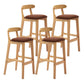 Scandinavian Rubberwood Home Stool Matte Finish Upholstered Footrest Barstool Coffee 4 Piece Set Clearhalo 'Bar Furniture' 'Bar Stools' 'bar_stools' 'furn' 'furn_bar_stools' 'Furniture' 'furniture_bar_stools' 'Kitchen & Dining Furniture' 4759309