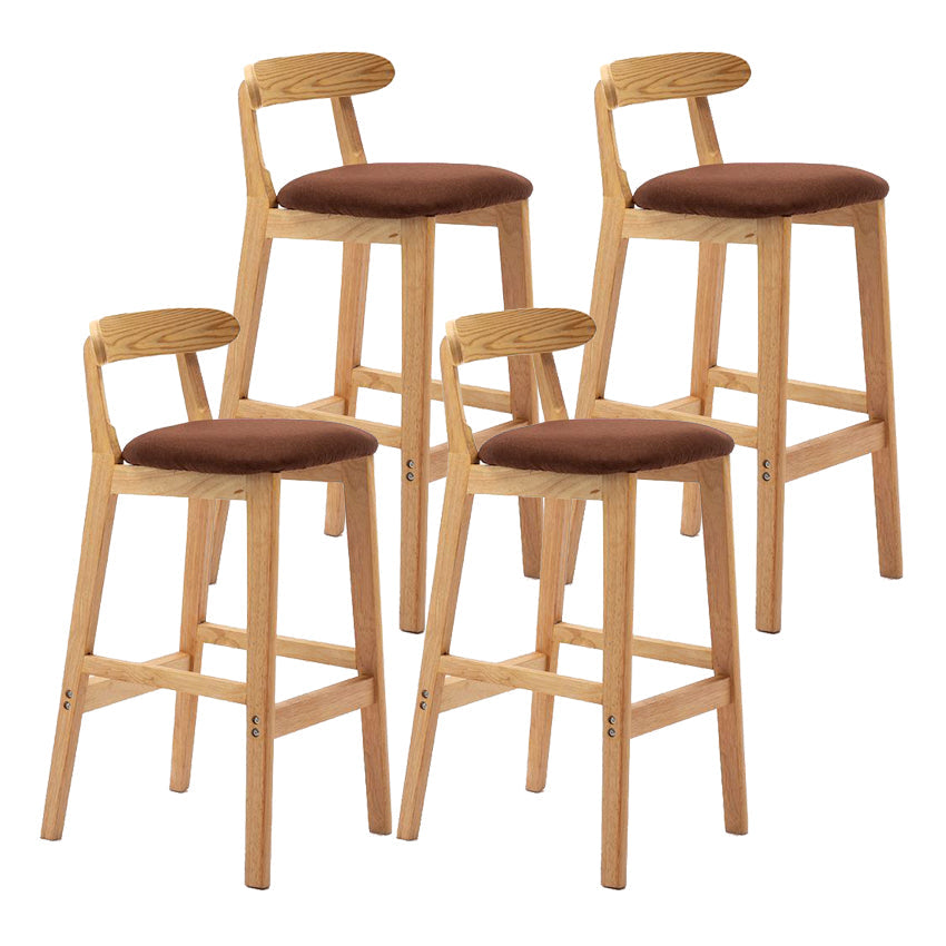 Scandinavian Rubberwood Home Stool Matte Finish Upholstered Footrest Barstool Coffee 4 Piece Set Clearhalo 'Bar Furniture' 'Bar Stools' 'bar_stools' 'furn' 'furn_bar_stools' 'Furniture' 'furniture_bar_stools' 'Kitchen & Dining Furniture' 4759309