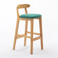 Scandinavian Rubberwood Home Stool Matte Finish Upholstered Footrest Barstool Mint Green 1 Piece Clearhalo 'Bar Furniture' 'Bar Stools' 'bar_stools' 'furn' 'furn_bar_stools' 'Furniture' 'furniture_bar_stools' 'Kitchen & Dining Furniture' 4759310