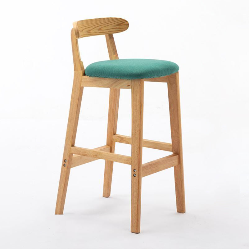 Scandinavian Rubberwood Home Stool Matte Finish Upholstered Footrest Barstool Mint Green 1 Piece Clearhalo 'Bar Furniture' 'Bar Stools' 'bar_stools' 'furn' 'furn_bar_stools' 'Furniture' 'furniture_bar_stools' 'Kitchen & Dining Furniture' 4759310