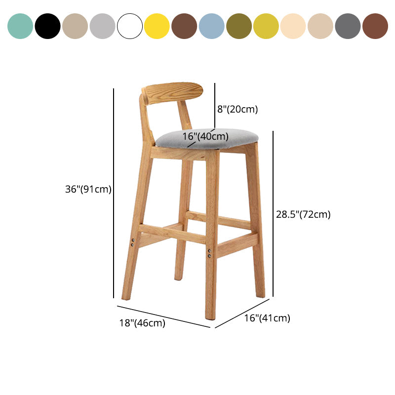 Scandinavian Rubberwood Home Stool Matte Finish Upholstered Footrest Barstool Clearhalo 'Bar Furniture' 'Bar Stools' 'bar_stools' 'furn' 'furn_bar_stools' 'Furniture' 'furniture_bar_stools' 'Kitchen & Dining Furniture' 4759313