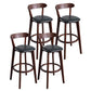 Contemporary Wood Dining Kitchen Room Armless Stool Low Back Bar Stool Black 4 Piece Set Clearhalo 'Bar Furniture' 'Bar Stools' 'bar_stools' 'furn' 'furn_bar_stools' 'Furniture' 'furniture_bar_stools' 'Kitchen & Dining Furniture' 4759318