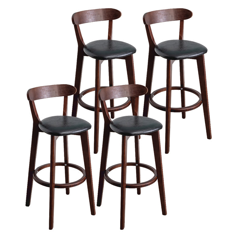 Contemporary Wood Dining Kitchen Room Armless Stool Low Back Bar Stool Black 4 Piece Set Clearhalo 'Bar Furniture' 'Bar Stools' 'bar_stools' 'furn' 'furn_bar_stools' 'Furniture' 'furniture_bar_stools' 'Kitchen & Dining Furniture' 4759318
