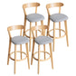 Contemporary Wood Dining Kitchen Room Armless Stool Low Back Bar Stool Grey 4 Piece Set Clearhalo 'Bar Furniture' 'Bar Stools' 'bar_stools' 'furn' 'furn_bar_stools' 'Furniture' 'furniture_bar_stools' 'Kitchen & Dining Furniture' 4759325