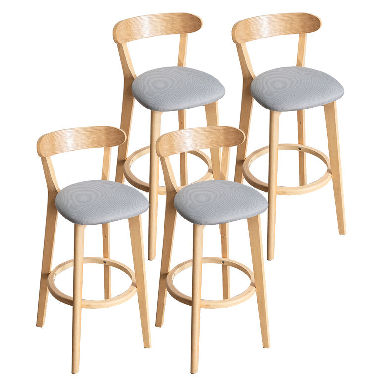 Contemporary Wood Dining Kitchen Room Armless Stool Low Back Bar Stool Grey 4 Piece Set Clearhalo 'Bar Furniture' 'Bar Stools' 'bar_stools' 'furn' 'furn_bar_stools' 'Furniture' 'furniture_bar_stools' 'Kitchen & Dining Furniture' 4759325