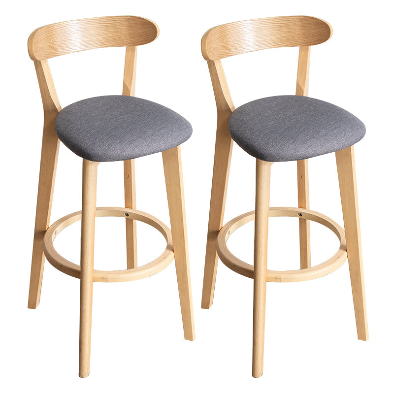Contemporary Wood Dining Kitchen Room Armless Stool Low Back Bar Stool Dark Gray 2 Piece Set Clearhalo 'Bar Furniture' 'Bar Stools' 'bar_stools' 'furn' 'furn_bar_stools' 'Furniture' 'furniture_bar_stools' 'Kitchen & Dining Furniture' 4759329