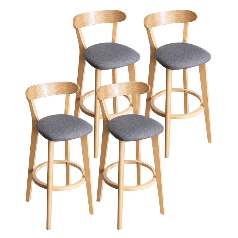 Contemporary Wood Dining Kitchen Room Armless Stool Low Back Bar Stool Dark Gray 4 Piece Set Clearhalo 'Bar Furniture' 'Bar Stools' 'bar_stools' 'furn' 'furn_bar_stools' 'Furniture' 'furniture_bar_stools' 'Kitchen & Dining Furniture' 4759331