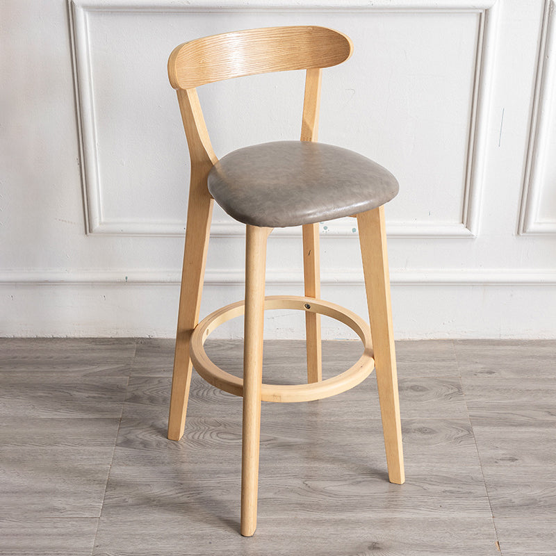 Contemporary Wood Dining Kitchen Room Armless Stool Low Back Bar Stool Light Gray 1 Piece Clearhalo 'Bar Furniture' 'Bar Stools' 'bar_stools' 'furn' 'furn_bar_stools' 'Furniture' 'furniture_bar_stools' 'Kitchen & Dining Furniture' 4759332