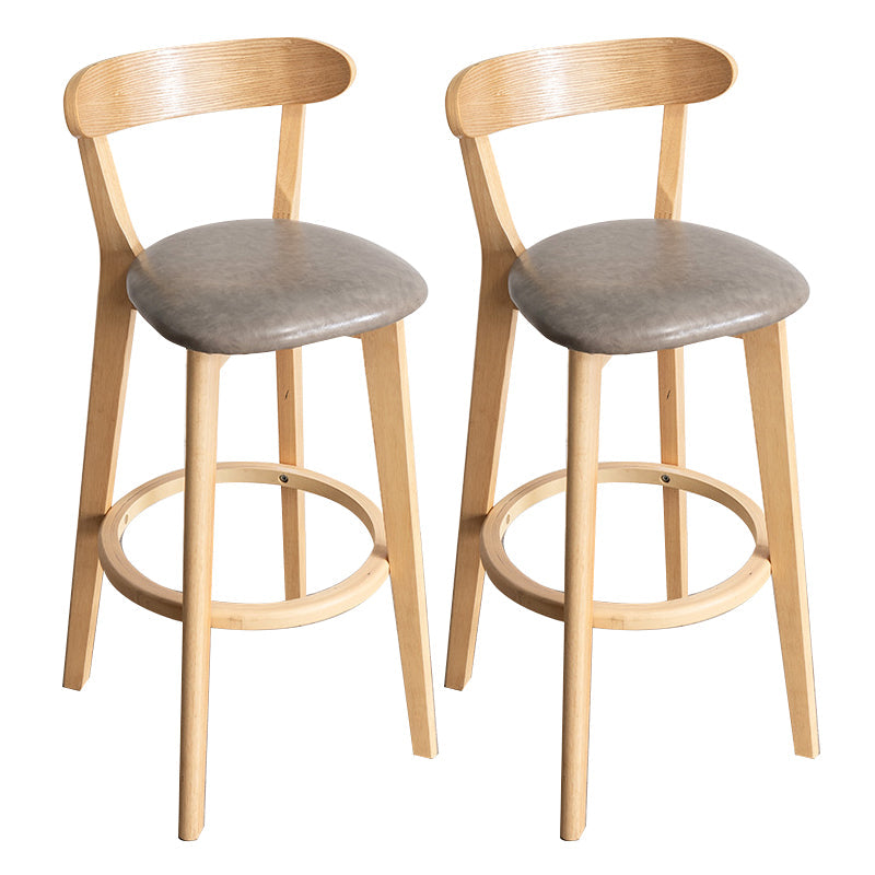 Contemporary Wood Dining Kitchen Room Armless Stool Low Back Bar Stool Light Gray 2 Piece Set Clearhalo 'Bar Furniture' 'Bar Stools' 'bar_stools' 'furn' 'furn_bar_stools' 'Furniture' 'furniture_bar_stools' 'Kitchen & Dining Furniture' 4759334