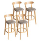 Contemporary Wood Dining Kitchen Room Armless Stool Low Back Bar Stool Light Gray 4 Piece Set Clearhalo 'Bar Furniture' 'Bar Stools' 'bar_stools' 'furn' 'furn_bar_stools' 'Furniture' 'furniture_bar_stools' 'Kitchen & Dining Furniture' 4759336