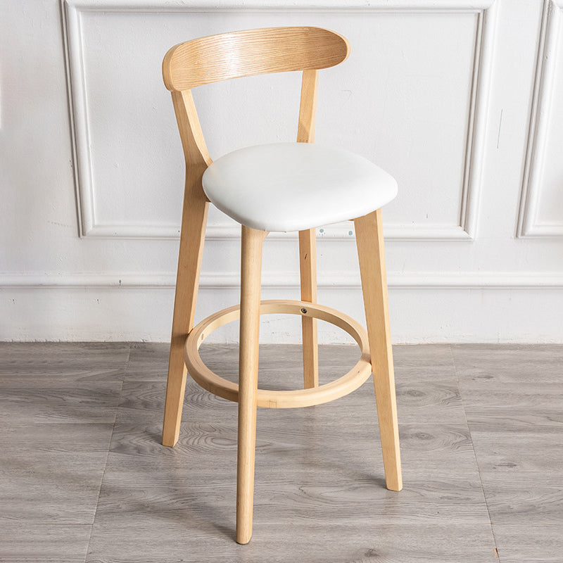 Contemporary Wood Dining Kitchen Room Armless Stool Low Back Bar Stool White 1 Piece Clearhalo 'Bar Furniture' 'Bar Stools' 'bar_stools' 'furn' 'furn_bar_stools' 'Furniture' 'furniture_bar_stools' 'Kitchen & Dining Furniture' 4759339