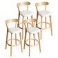 Contemporary Wood Dining Kitchen Room Armless Stool Low Back Bar Stool White 4 Piece Set Clearhalo 'Bar Furniture' 'Bar Stools' 'bar_stools' 'furn' 'furn_bar_stools' 'Furniture' 'furniture_bar_stools' 'Kitchen & Dining Furniture' 4759341