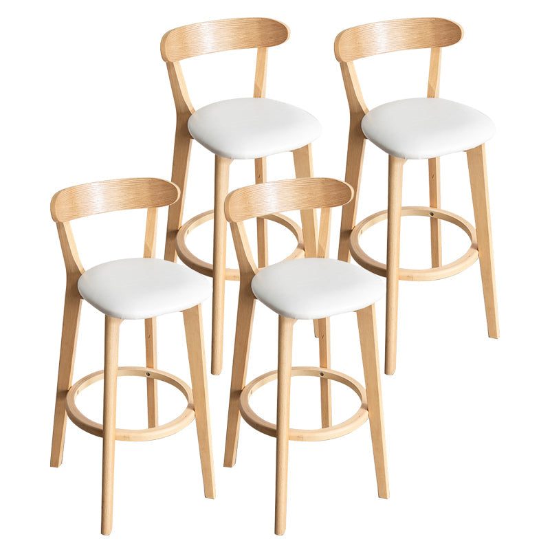 Contemporary Wood Dining Kitchen Room Armless Stool Low Back Bar Stool White 4 Piece Set Clearhalo 'Bar Furniture' 'Bar Stools' 'bar_stools' 'furn' 'furn_bar_stools' 'Furniture' 'furniture_bar_stools' 'Kitchen & Dining Furniture' 4759341