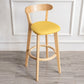 Contemporary Wood Dining Kitchen Room Armless Stool Low Back Bar Stool Yellow 1 Piece Clearhalo 'Bar Furniture' 'Bar Stools' 'bar_stools' 'furn' 'furn_bar_stools' 'Furniture' 'furniture_bar_stools' 'Kitchen & Dining Furniture' 4759342