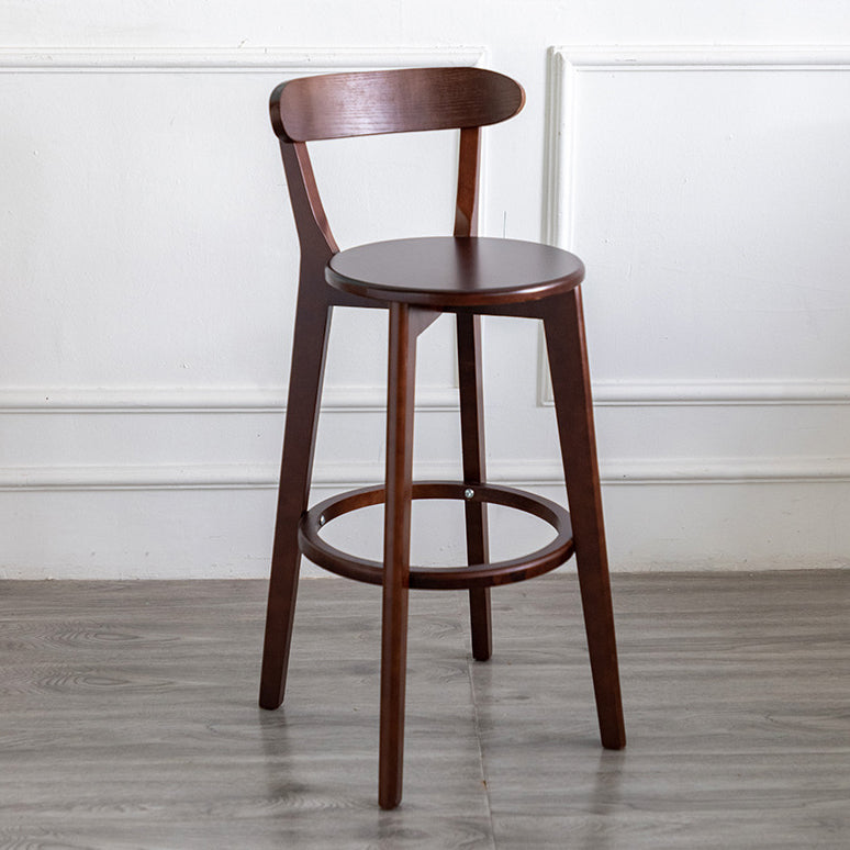 Contemporary Wood Dining Kitchen Room Armless Stool Low Back Bar Stool Brown 1 Piece Clearhalo 'Bar Furniture' 'Bar Stools' 'bar_stools' 'furn' 'furn_bar_stools' 'Furniture' 'furniture_bar_stools' 'Kitchen & Dining Furniture' 4759345