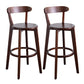 Contemporary Wood Dining Kitchen Room Armless Stool Low Back Bar Stool Brown 2 Piece Set Clearhalo 'Bar Furniture' 'Bar Stools' 'bar_stools' 'furn' 'furn_bar_stools' 'Furniture' 'furniture_bar_stools' 'Kitchen & Dining Furniture' 4759346