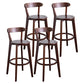 Contemporary Wood Dining Kitchen Room Armless Stool Low Back Bar Stool Brown 4 Piece Set Clearhalo 'Bar Furniture' 'Bar Stools' 'bar_stools' 'furn' 'furn_bar_stools' 'Furniture' 'furniture_bar_stools' 'Kitchen & Dining Furniture' 4759347
