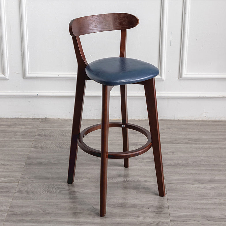 Contemporary Wood Dining Kitchen Room Armless Stool Low Back Bar Stool Blue 1 Piece Clearhalo 'Bar Furniture' 'Bar Stools' 'bar_stools' 'furn' 'furn_bar_stools' 'Furniture' 'furniture_bar_stools' 'Kitchen & Dining Furniture' 4759348