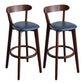 Contemporary Wood Dining Kitchen Room Armless Stool Low Back Bar Stool Blue 2 Piece Set Clearhalo 'Bar Furniture' 'Bar Stools' 'bar_stools' 'furn' 'furn_bar_stools' 'Furniture' 'furniture_bar_stools' 'Kitchen & Dining Furniture' 4759349