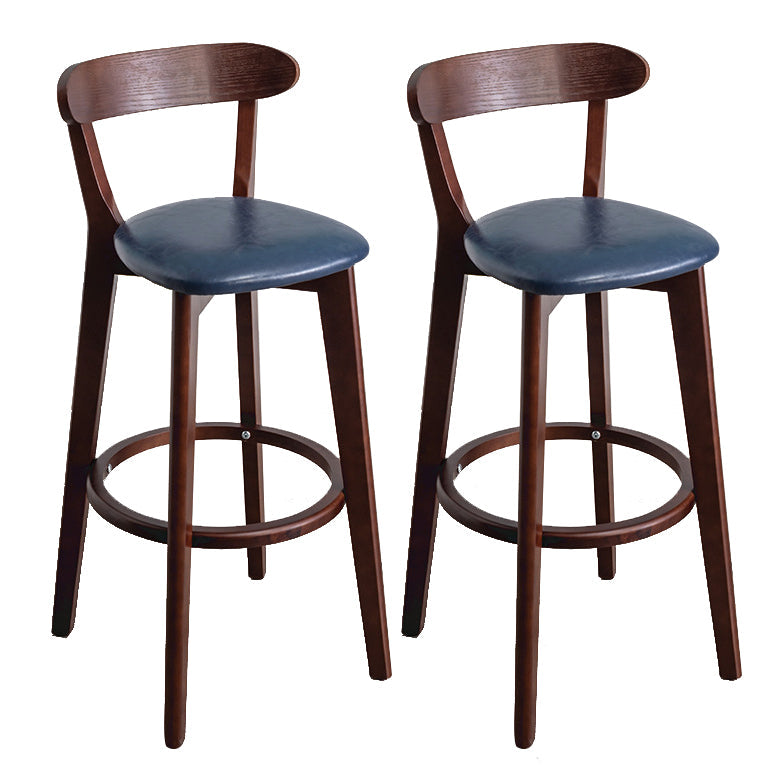 Contemporary Wood Dining Kitchen Room Armless Stool Low Back Bar Stool Blue 2 Piece Set Clearhalo 'Bar Furniture' 'Bar Stools' 'bar_stools' 'furn' 'furn_bar_stools' 'Furniture' 'furniture_bar_stools' 'Kitchen & Dining Furniture' 4759349