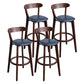 Contemporary Wood Dining Kitchen Room Armless Stool Low Back Bar Stool Blue 4 Piece Set Clearhalo 'Bar Furniture' 'Bar Stools' 'bar_stools' 'furn' 'furn_bar_stools' 'Furniture' 'furniture_bar_stools' 'Kitchen & Dining Furniture' 4759350