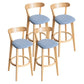 Contemporary Wood Dining Kitchen Room Armless Stool Low Back Bar Stool Light Blue 4 Piece Set Clearhalo 'Bar Furniture' 'Bar Stools' 'bar_stools' 'furn' 'furn_bar_stools' 'Furniture' 'furniture_bar_stools' 'Kitchen & Dining Furniture' 4759353