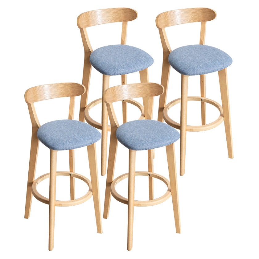 Contemporary Wood Dining Kitchen Room Armless Stool Low Back Bar Stool Light Blue 4 Piece Set Clearhalo 'Bar Furniture' 'Bar Stools' 'bar_stools' 'furn' 'furn_bar_stools' 'Furniture' 'furniture_bar_stools' 'Kitchen & Dining Furniture' 4759353
