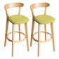 Contemporary Wood Dining Kitchen Room Armless Stool Low Back Bar Stool Green 2 Piece Set Clearhalo 'Bar Furniture' 'Bar Stools' 'bar_stools' 'furn' 'furn_bar_stools' 'Furniture' 'furniture_bar_stools' 'Kitchen & Dining Furniture' 4759355