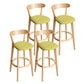 Contemporary Wood Dining Kitchen Room Armless Stool Low Back Bar Stool Green 4 Piece Set Clearhalo 'Bar Furniture' 'Bar Stools' 'bar_stools' 'furn' 'furn_bar_stools' 'Furniture' 'furniture_bar_stools' 'Kitchen & Dining Furniture' 4759356