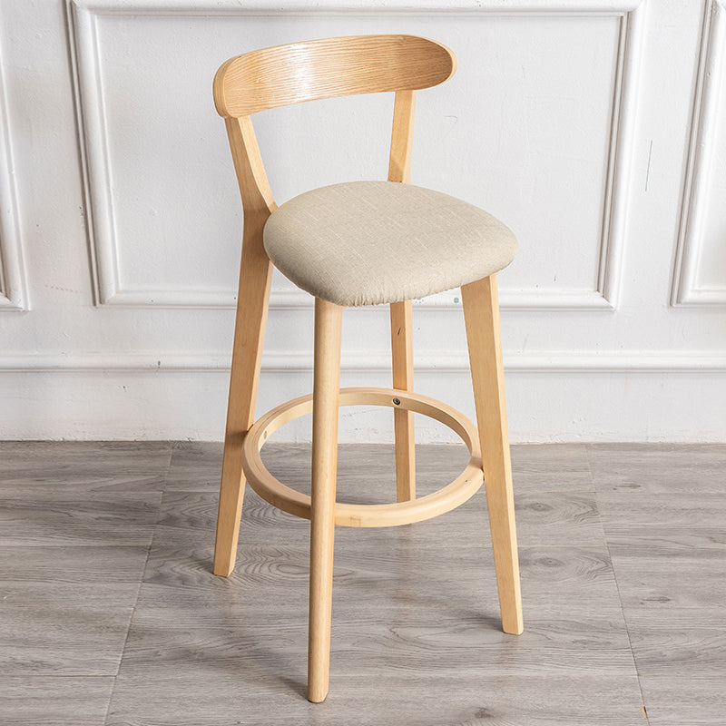 Contemporary Wood Dining Kitchen Room Armless Stool Low Back Bar Stool Khaki 1 Piece Clearhalo 'Bar Furniture' 'Bar Stools' 'bar_stools' 'furn' 'furn_bar_stools' 'Furniture' 'furniture_bar_stools' 'Kitchen & Dining Furniture' 4759357