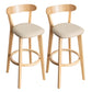 Contemporary Wood Dining Kitchen Room Armless Stool Low Back Bar Stool Khaki 2 Piece Set Clearhalo 'Bar Furniture' 'Bar Stools' 'bar_stools' 'furn' 'furn_bar_stools' 'Furniture' 'furniture_bar_stools' 'Kitchen & Dining Furniture' 4759358