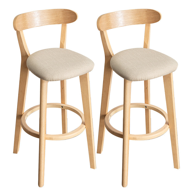 Contemporary Wood Dining Kitchen Room Armless Stool Low Back Bar Stool Khaki 2 Piece Set Clearhalo 'Bar Furniture' 'Bar Stools' 'bar_stools' 'furn' 'furn_bar_stools' 'Furniture' 'furniture_bar_stools' 'Kitchen & Dining Furniture' 4759358