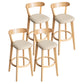 Contemporary Wood Dining Kitchen Room Armless Stool Low Back Bar Stool Khaki 4 Piece Set Clearhalo 'Bar Furniture' 'Bar Stools' 'bar_stools' 'furn' 'furn_bar_stools' 'Furniture' 'furniture_bar_stools' 'Kitchen & Dining Furniture' 4759359