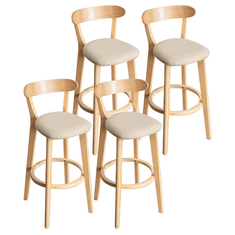 Contemporary Wood Dining Kitchen Room Armless Stool Low Back Bar Stool Khaki 4 Piece Set Clearhalo 'Bar Furniture' 'Bar Stools' 'bar_stools' 'furn' 'furn_bar_stools' 'Furniture' 'furniture_bar_stools' 'Kitchen & Dining Furniture' 4759359