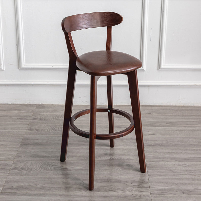 Contemporary Wood Dining Kitchen Room Armless Stool Low Back Bar Stool Camel 1 Piece Clearhalo 'Bar Furniture' 'Bar Stools' 'bar_stools' 'furn' 'furn_bar_stools' 'Furniture' 'furniture_bar_stools' 'Kitchen & Dining Furniture' 4759360