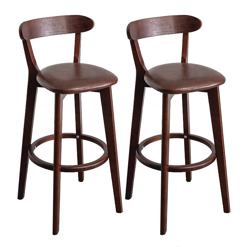 Contemporary Wood Dining Kitchen Room Armless Stool Low Back Bar Stool Camel 2 Piece Set Clearhalo 'Bar Furniture' 'Bar Stools' 'bar_stools' 'furn' 'furn_bar_stools' 'Furniture' 'furniture_bar_stools' 'Kitchen & Dining Furniture' 4759361