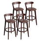 Contemporary Wood Dining Kitchen Room Armless Stool Low Back Bar Stool Camel 4 Piece Set Clearhalo 'Bar Furniture' 'Bar Stools' 'bar_stools' 'furn' 'furn_bar_stools' 'Furniture' 'furniture_bar_stools' 'Kitchen & Dining Furniture' 4759362