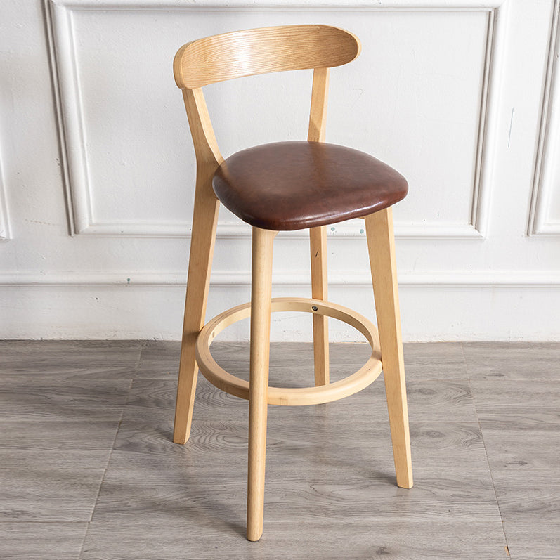 Contemporary Wood Dining Kitchen Room Armless Stool Low Back Bar Stool Light Brown 1 Piece Clearhalo 'Bar Furniture' 'Bar Stools' 'bar_stools' 'furn' 'furn_bar_stools' 'Furniture' 'furniture_bar_stools' 'Kitchen & Dining Furniture' 4759363