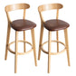 Contemporary Wood Dining Kitchen Room Armless Stool Low Back Bar Stool Light Brown 2 Piece Set Clearhalo 'Bar Furniture' 'Bar Stools' 'bar_stools' 'furn' 'furn_bar_stools' 'Furniture' 'furniture_bar_stools' 'Kitchen & Dining Furniture' 4759364