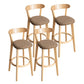 Contemporary Wood Dining Kitchen Room Armless Stool Low Back Bar Stool Coffee 4 Piece Set Clearhalo 'Bar Furniture' 'Bar Stools' 'bar_stools' 'furn' 'furn_bar_stools' 'Furniture' 'furniture_bar_stools' 'Kitchen & Dining Furniture' 4759368