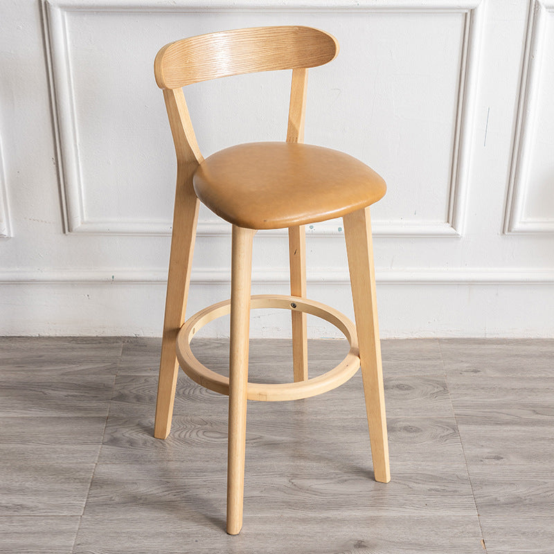 Contemporary Wood Dining Kitchen Room Armless Stool Low Back Bar Stool Ginger 1 Piece Clearhalo 'Bar Furniture' 'Bar Stools' 'bar_stools' 'furn' 'furn_bar_stools' 'Furniture' 'furniture_bar_stools' 'Kitchen & Dining Furniture' 4759369