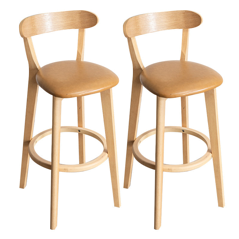 Contemporary Wood Dining Kitchen Room Armless Stool Low Back Bar Stool Ginger 2 Piece Set Clearhalo 'Bar Furniture' 'Bar Stools' 'bar_stools' 'furn' 'furn_bar_stools' 'Furniture' 'furniture_bar_stools' 'Kitchen & Dining Furniture' 4759370
