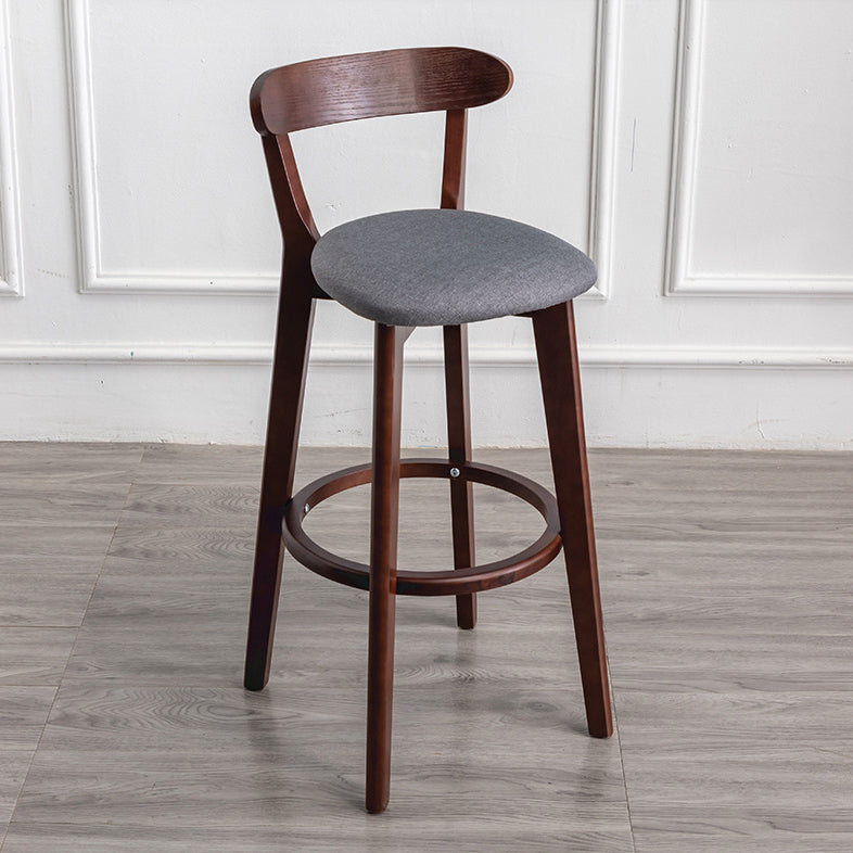 Contemporary Wood Dining Kitchen Room Armless Stool Low Back Bar Stool Gray Coffee 1 Piece Clearhalo 'Bar Furniture' 'Bar Stools' 'bar_stools' 'furn' 'furn_bar_stools' 'Furniture' 'furniture_bar_stools' 'Kitchen & Dining Furniture' 4759372